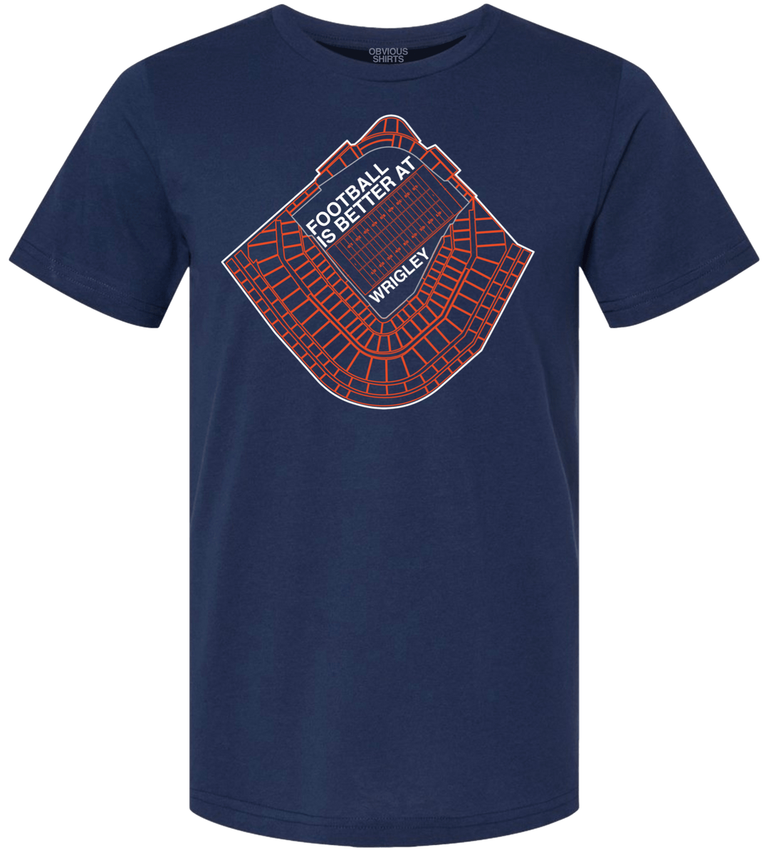 WRIGLEY FOOTBALL FIELD. (NAVY) - OBVIOUS SHIRTS