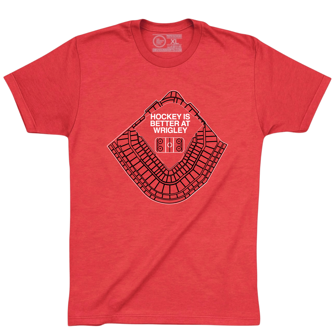WRIGLEY HOCKEY STADIUM. (RED TEE) - OBVIOUS SHIRTS