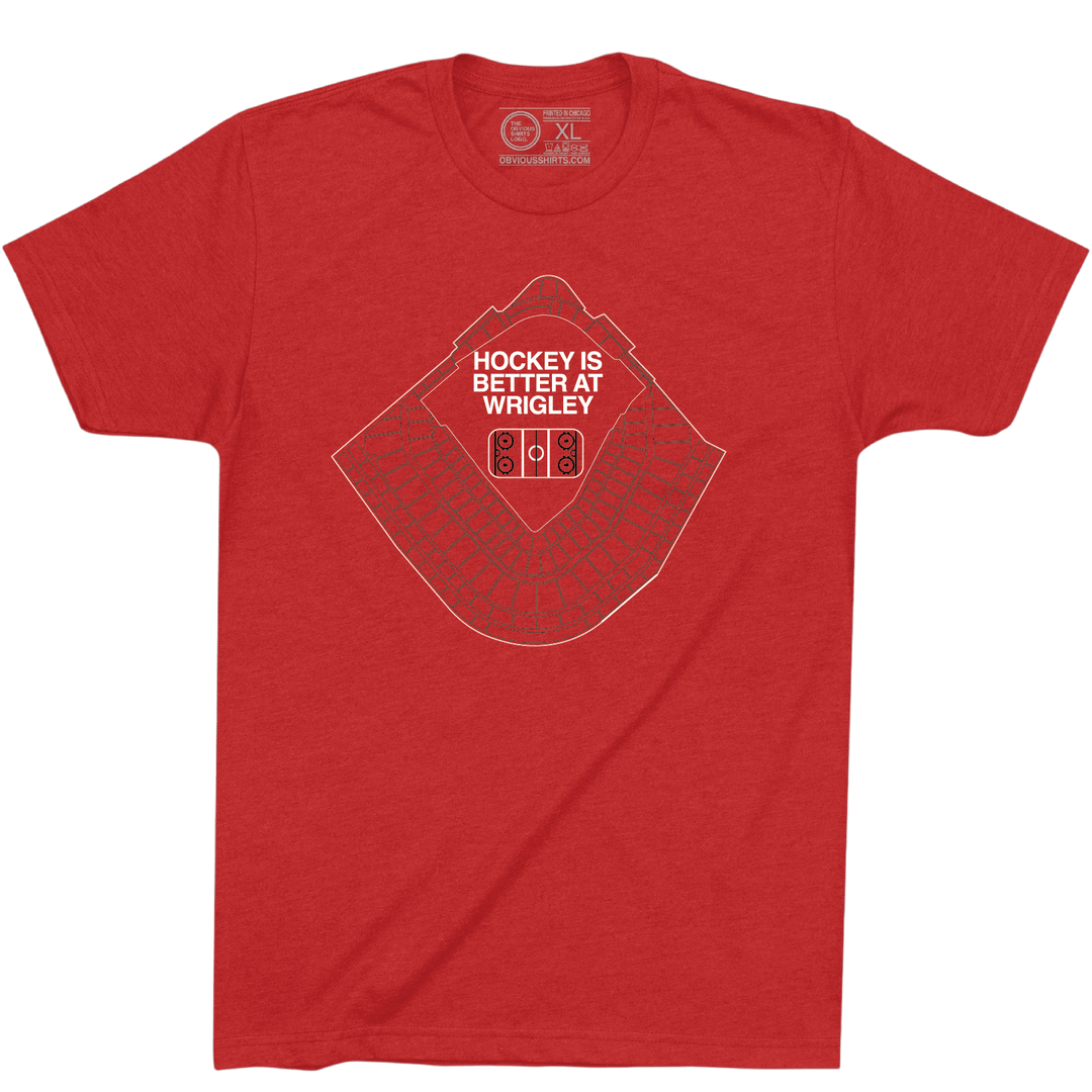 WRIGLEY HOCKEY STADIUM. (RED TEE) - OBVIOUS SHIRTS