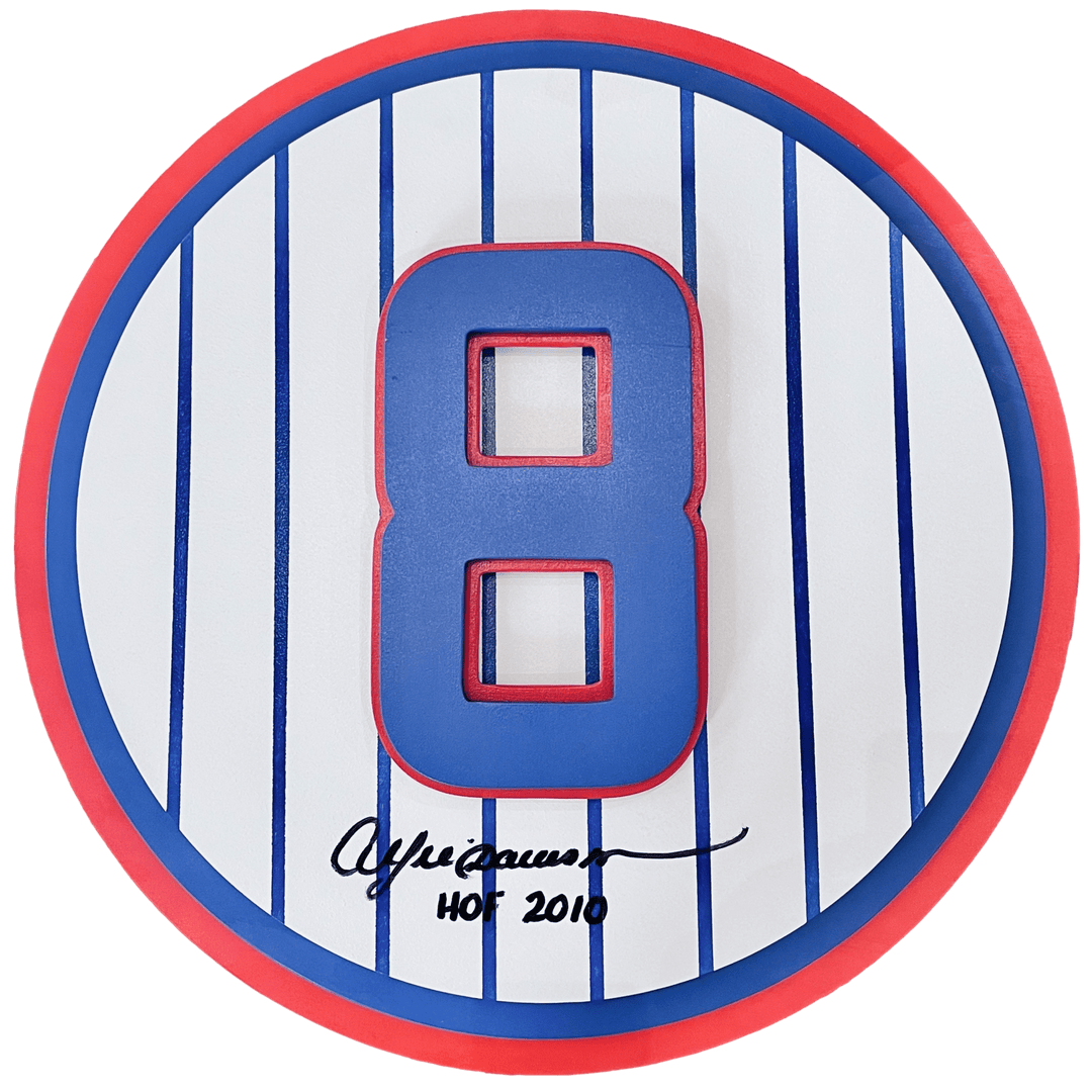 ANDRE DAWSON (AUTOGRAPHED!) #8 WOODEN WALL ART.
