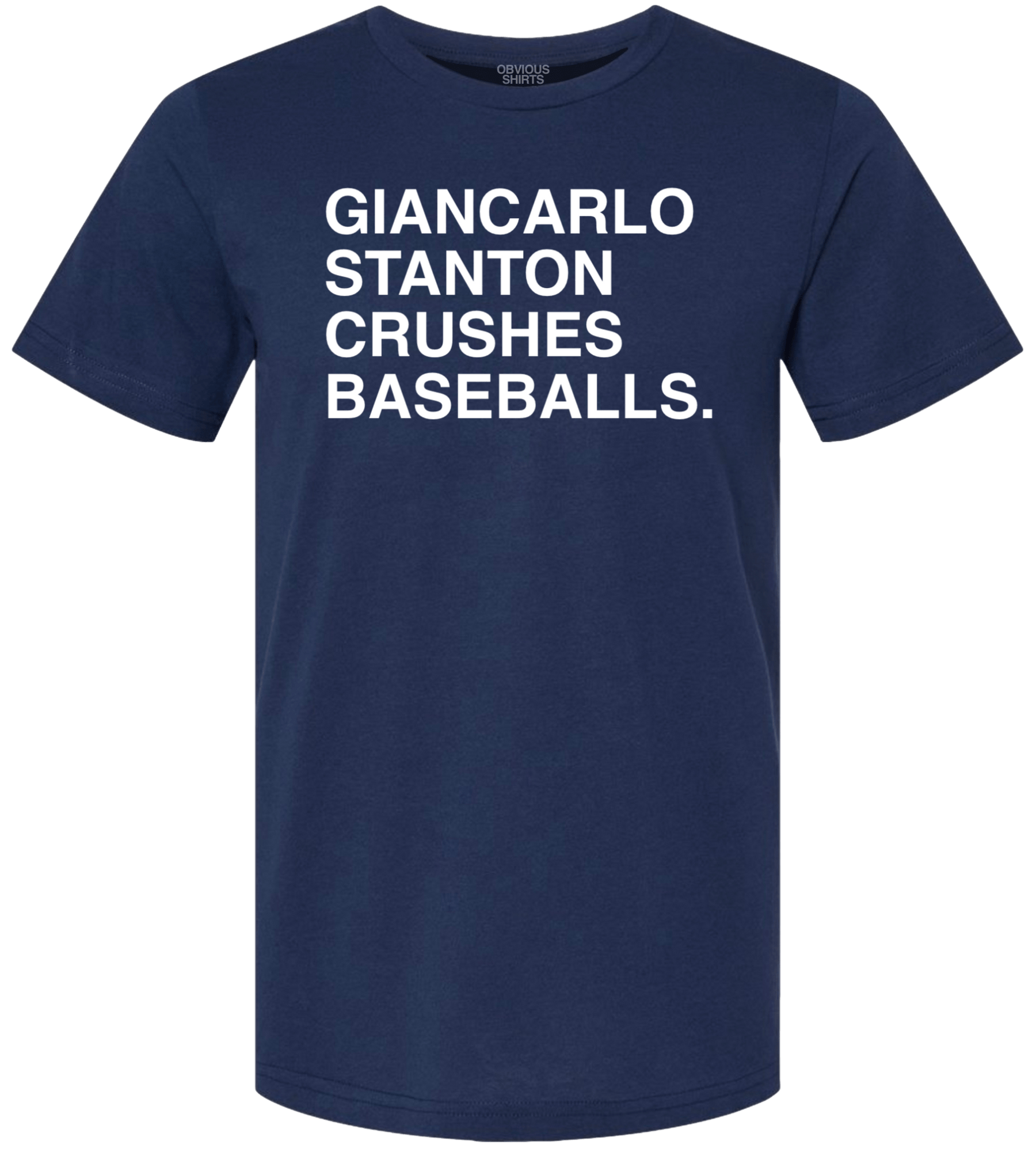 GIANCARLO STANTON CRUSHES BASEBALLS. OBVIOUS SHIRTS