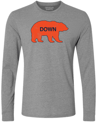 WALKING BEAR DOWN (WEATHERED PRINT - GREY LONG SLEEVE) - OBVIOUS SHIRTS