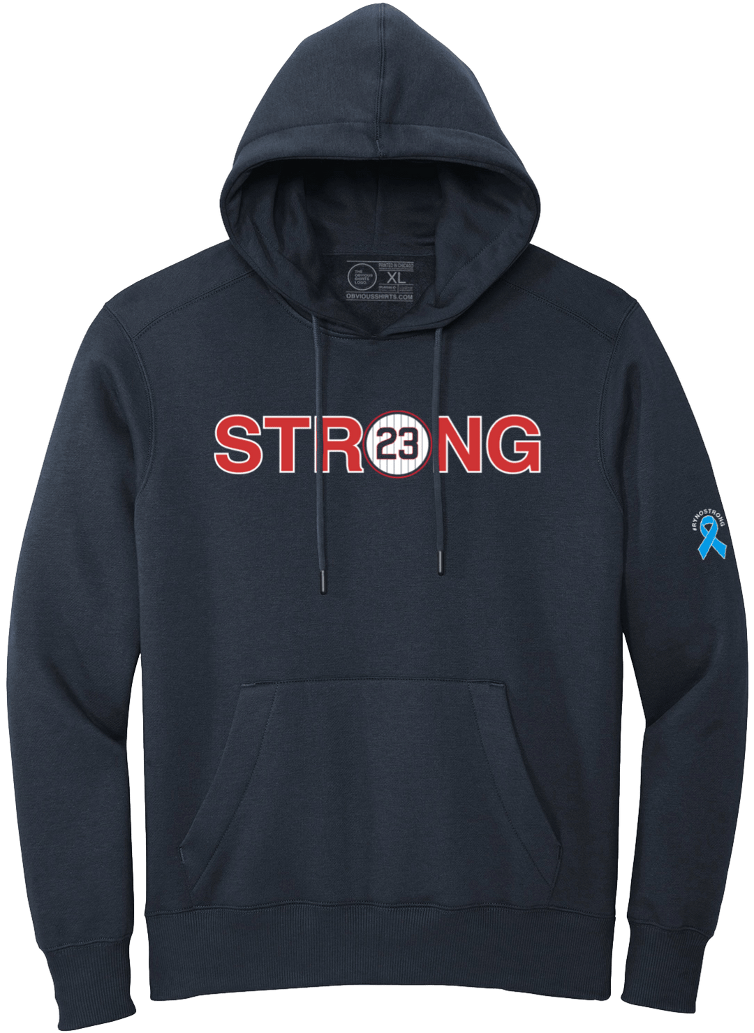 WE ARE ALL RYNO STRONG. (NAVY HOODED SWEATSHIRT) - OBVIOUS SHIRTS